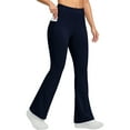 thumbnail image 1 of BLVB Women Fleece Lined Bootcut Yoga Pants with Pockets Thermal Bootleg Pants Winter Warm Workout Flare Leggings, 1 of 7