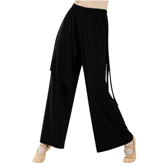 BLVB Women Flowy Wide Leg Pants High Elastic Waisted Palazzo Pants Lounge Trousers for Yoga Dance Beach Summer