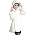thumbnail image 1 of BLVB Women Fuzzy Fleece Coat Fall and Winter Plush Warm Comfy Hooded Jacket Drawstring Waisted Fashion Outerwear, 1 of 6