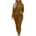 thumbnail image 1 of BLVB Women Jogger Outfit Matching Sweat Suits Long Sleeve Hooded Sweatshirt Sweatpants 2 Piece Workout Sports Tracksuit, 1 of 6