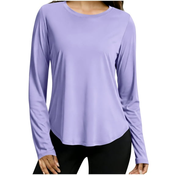 BLVB Women Long Sleeve Shirts Running UV Rash Guard Casual Quick Dry Athletic Tops Sun Protection Workout Hiking T Shirts for Women