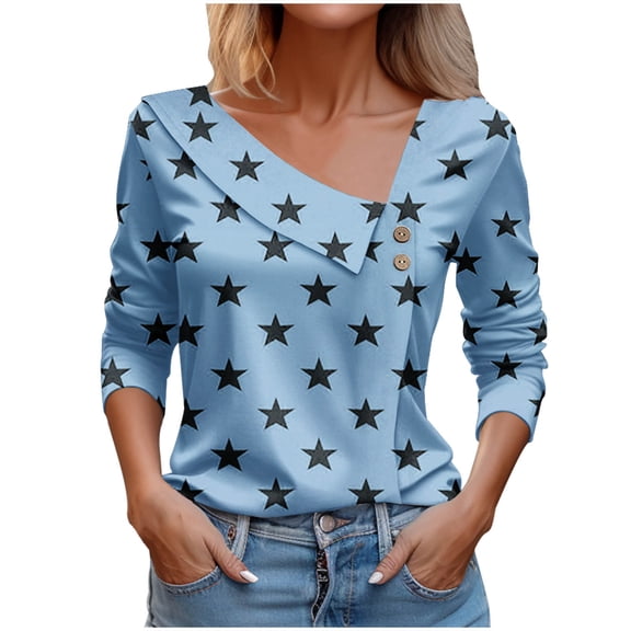 BLVB Women Long Sleeves Tops Fashion Asymmetrical Neck T Shirt Dressy Casual Tunic Blouses for Spring Fall