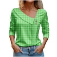 thumbnail image 1 of BLVB Women Long Sleeves Tops Fashion Asymmetrical Neck T Shirt Dressy Casual Tunic Blouses for Spring Fall, 1 of 3