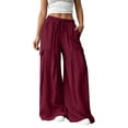 thumbnail image 1 of BLVB Women Palazzo Pants Summer Fashion Wide Leg Boho Drawstring Casual Lounge Pant Beach Travel Vacation Outfits, 1 of 7