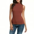 thumbnail image 1 of BLVB Women Sleeveless Mock Turtleneck Tank Tops Slim Fit Stretchy Layer Tee Shirts Lightweight Pullover, 1 of 7