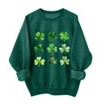 thumbnail image 1 of BLVB Women St. Patrick's Day Sweatshirts Shamrock Clover Print Shirts Pullover Casual Gift Long Sleeve Loose Fit Tops, 1 of 3