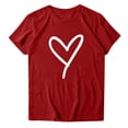 thumbnail image 1 of BLVB Women Valentine's Day Shirts Cute Heart Graphic T-Shirt Printed Casual Short Sleeve Crewneck Tee Top Blouse, 1 of 3
