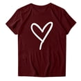 thumbnail image 1 of BLVB Women Valentine's Day Shirts Cute Heart Graphic T-Shirt Printed Casual Short Sleeve Crewneck Tee Top Blouse, 1 of 3
