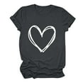 thumbnail image 1 of BLVB Women Valentine's Day Shirts Cute Heart Graphic T-Shirt Printed Casual Short Sleeve Crewneck Tee Top Blouse, 1 of 6