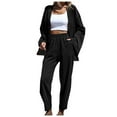thumbnail image 1 of BLVB Women's 2 Piece Lounge Sets Solid Color Open Front Long Sleeve Cardigan Loose Long Pants Casual Fall Outfits, 1 of 6