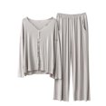 thumbnail image 1 of BLVB Women's 2 Piece Outfits Fall Winter Pajamas Soft Long Sleeve Button down Shirts and Pants Sets Sleepwear Pjs, 1 of 3