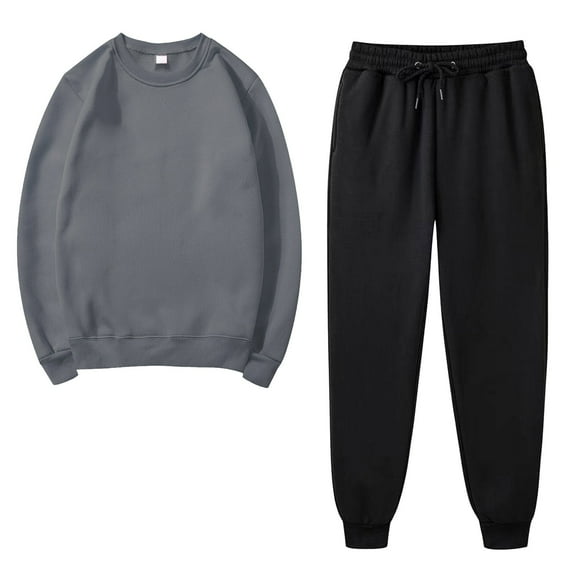 BLVB Women's 2 Piece Workout Outfits Casual Crew Neck Long Sleeve Pullover Sweatshirt and Sweatpants Sets Sweatsuit