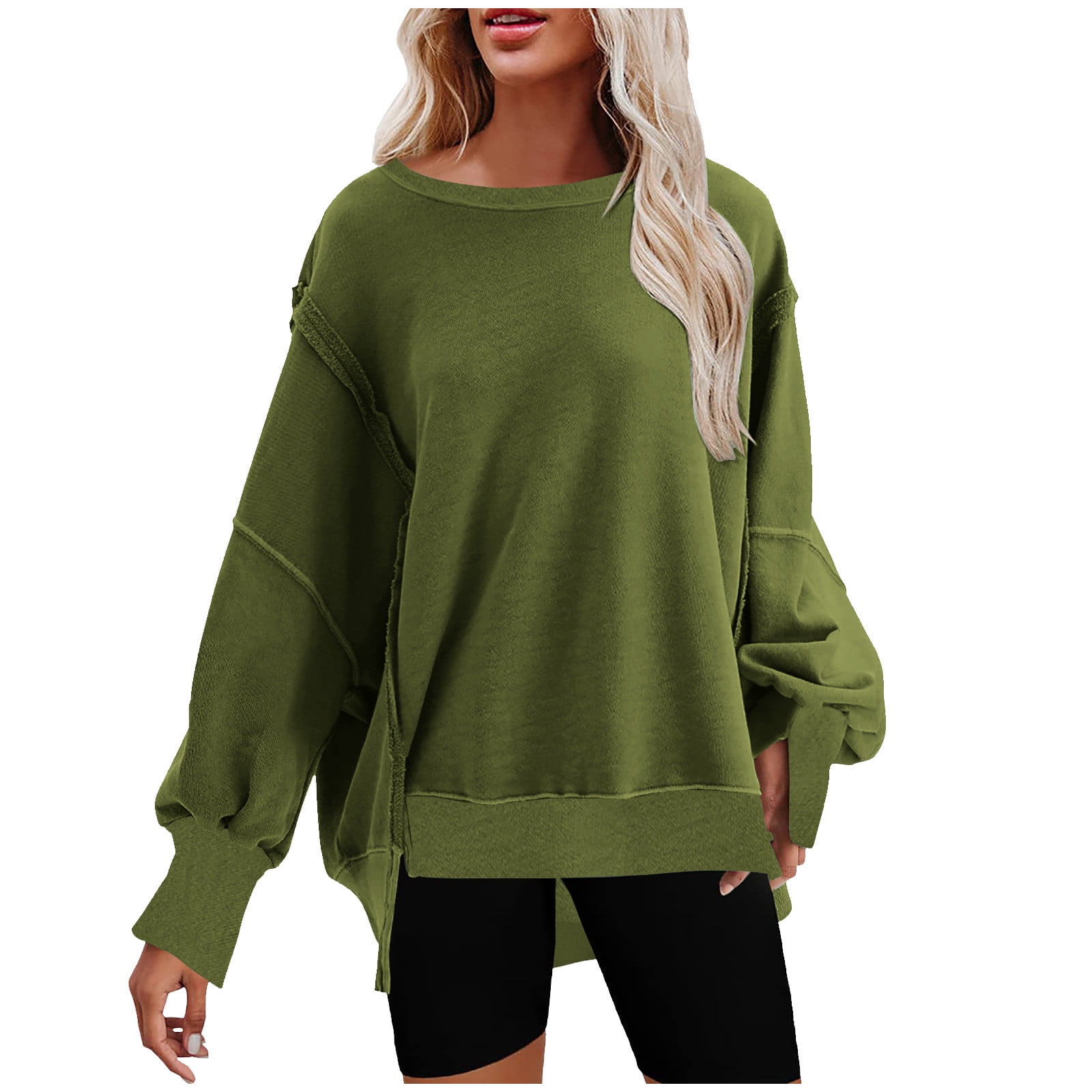 BLVB Women's 2023 Fall Trendy Oversized Sweatshirts Loose Long Sleeve ...
