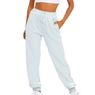 BLVB Women's 2025 Cinch Bottom Sweatpants Pockets High Waist Sporty Gym Athletic Fit Jogger Pants Lounge Trousers Gray