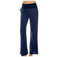 thumbnail image 1 of BLVB Women's Fashion Summer Cotton Linen Wide Leg Pants Loose Casual Low Rise Pants Baggy Lounge Trousers, 1 of 5