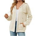 thumbnail image 1 of BLVB Women's 2024 Zip up Hoodies Sweatshirts Lightweight Casual Long Sleeve Hooded Jacket Fall Coat with Pockets, 1 of 6