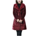 thumbnail image 1 of BLVB Women's Fashion Winter Coat Long Sleeve Lapel Oversized Fuzzy Fleece Cozy Jacket Warm Outerwear with Pockets, 1 of 5