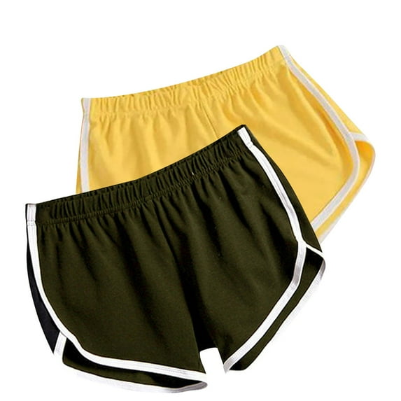 BLVB Women's 2PC Gym Yoga Shorts Summer Running Active Shorts Stretch Dance Sports Shorts for Casual Workout