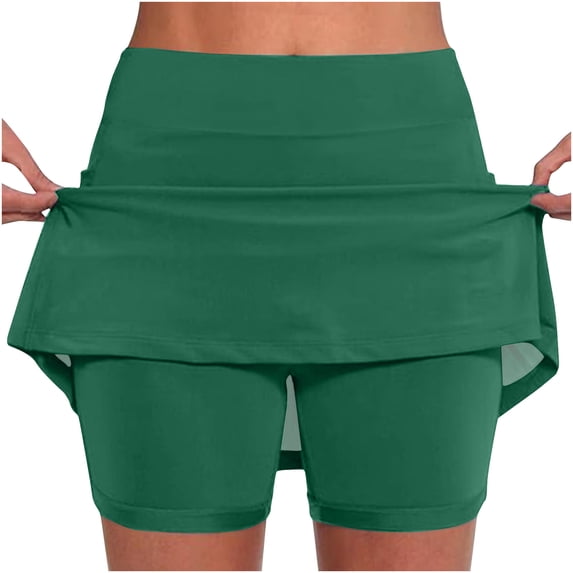 BLVB Women's Active Skort Lightweight Comfy Tennis Golf Skirt with Build in Shorts for Athletic Sports Running