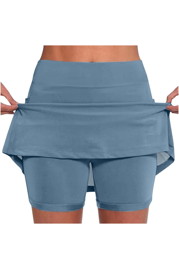 Women's Athletic Skort High Waist Tennis Skirt with Bulid in Shorts for Running Training Sports Golf
