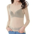 thumbnail image 1 of BLVB Women's Basic Long Sleeves Mesh Tops Slim See Through T Shirts Blouse Clubwear Going out Tops for Women, 1 of 7