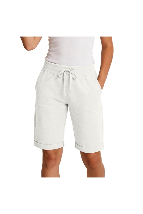 Women's Bermuda Shorts Summer Jersey Shorts with Pockets Yoga Walking Athletic Long Shorts for Women Knee Length