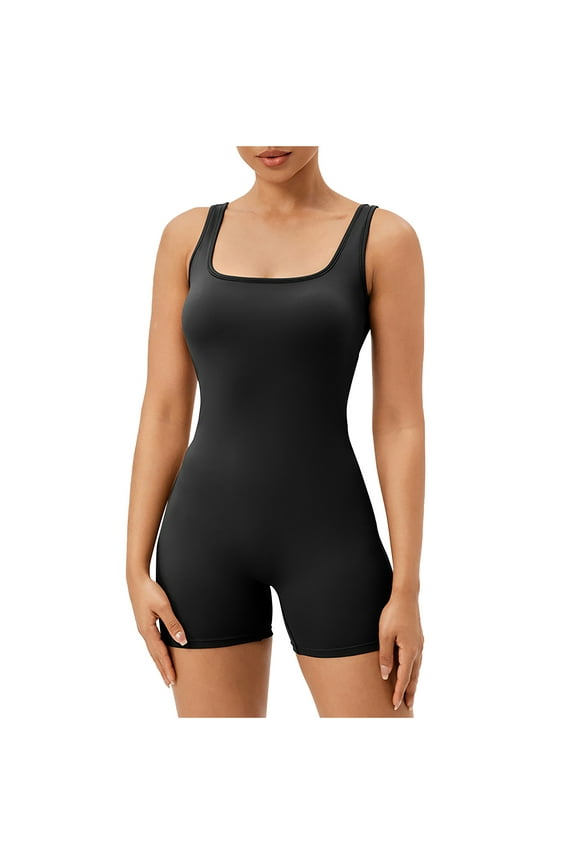 Women's Bodysuit Workout Rompers One Piece Summer Outfits Shorts Jumpsuits Gym Yoga Fashion Clothes