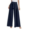 thumbnail image 1 of BLVB Women's Boho Flowy High Waisted Wide Leg Pants Elegant Business Work Trousers Loose Casual Lounge Pants, 1 of 6