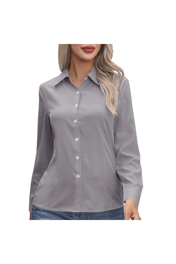 Grey Work Blouse for Women Stylish Office Tops