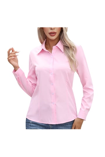pink dress shirt walmart Sumtumn Dress Shirts for Mens Pink Long Sleeve Button Down Shirt Formal Wedding Prom Slim Fit Tops XL, Men's