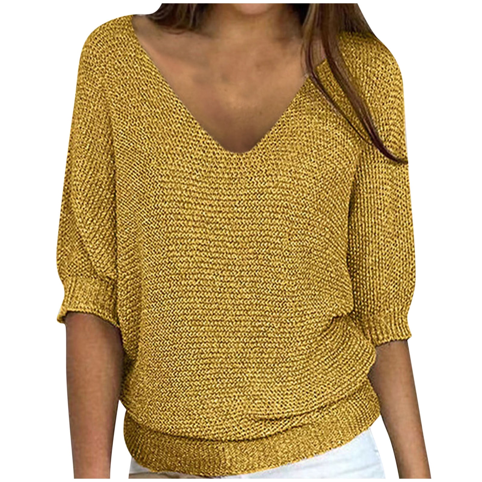 3/4 Sleeve Pullover in Lime