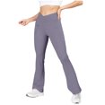 thumbnail image 1 of BLVB Women's Casual Bootleg Yoga Pants with Pockets V Crossover High Waisted Flare Workout Pants Stretchy Leggings, 1 of 5