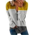 thumbnail image 1 of BLVB Women's Casual Color Block Sweatshirts Long Sleeve Half Zipper Loose Lightweight Pullover Tops Fall Clothes 2023, 1 of 5