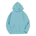 thumbnail image 1 of BLVB Women's Casual Hoodies Long Sleeve Solid Color Pullover Tops Loose Sweatshirt with Pocket Fall Fashion Clothes, 1 of 6