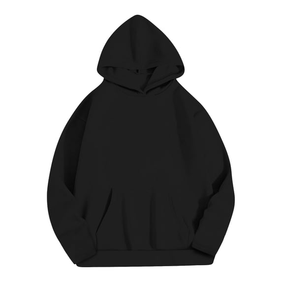 BLVB Women's Casual Hoodies Long Sleeve Solid Color Pullover Tops Loose Sweatshirt with Pocket Fall Fashion Clothes