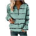thumbnail image 1 of BLVB Women's Casual Long Sleeve Half Zipper Sweatshirt Loose Ladies Fall Loose Oversized Pullover Tops, 1 of 5