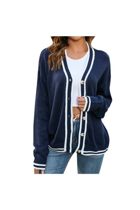 Women's Casual Open Front Cardigans Long Sleeve Button Down Soft Knit Sweater Jackets Coat Fall Clothes