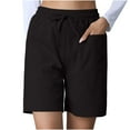 thumbnail image 1 of BLVB Women's Casual Shorts Drawstring Elastic Waist Shorts Summer Beach Shorts Lounge Athletic Short Pants with Pockets, 1 of 7