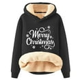 thumbnail image 1 of BLVB Women's Casual Winter Warm Fleece Lined Hooded Sweatshirt Thick Pullover Merry Christmas Sweater for Women, 1 of 3