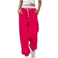 thumbnail image 1 of BLVB Women's Cinch Bottom Sweatpants Casual Baggy High Waisted Drawstring Joggers Workout Sport Lounge Trousers, 1 of 5