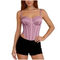 thumbnail image 1 of BLVB Women's Corset Tops Bustier Going out Party Spaghetti Strap Cami Shirts Vintage Tank Top, 1 of 7