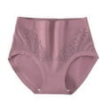 thumbnail image 1 of BLVB Women's Cotton Underwear High Waisted Plus Size Soft Lace Panties Full Coverage Ladies Briefs Underpants, 1 of 3