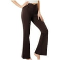 thumbnail image 1 of BLVB Women's Crossover Flare Leggings High Waisted Bootcut Yoga Pants Stretch Bell Bottoms Comfy Workout Gym Pants, 1 of 7