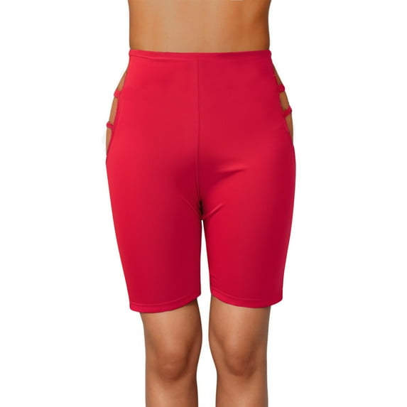 BLVB Women's Cut out Yoga Biker Shorts Booty Hot Pants High Waist Gym Workout Active Butt Lifting Sports Leggings