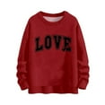 thumbnail image 1 of BLVB Women's Cute Heart Sweater Love Print Valentine Knitted Top Casual Crewneck Long Sleeve Sweaters Pullover, 1 of 6