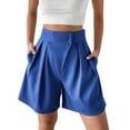 thumbnail image 1 of BLVB Women's Dress Shorts Casual High Waisted Wide Leg Pleated Dressy Summer Workwear Shorts with Pockets, 1 of 6