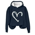 thumbnail image 1 of BLVB Women's Fall Pullover Sweatshirts Heart Printed Long Sleeve Hoodies Casual Loose Comfy Tops Blouse, 1 of 3