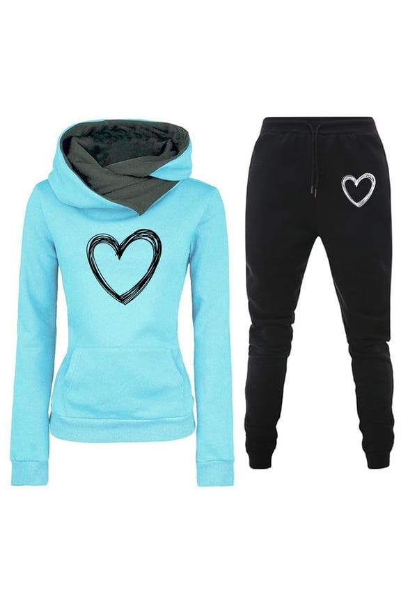 Women's Fall Winter 2 Piece Tracksuit Sweatsuits Sets Hoodie Sweatshirt and Jogging Sweatpants Lounge Suit with Pocket