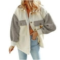 thumbnail image 1 of BLVB Women's Fall Winter Cozy Fuzzy Fleece Jacket Button Down Collared Shacket Oversized Fluffy Warm Outwear Coat, 1 of 7
