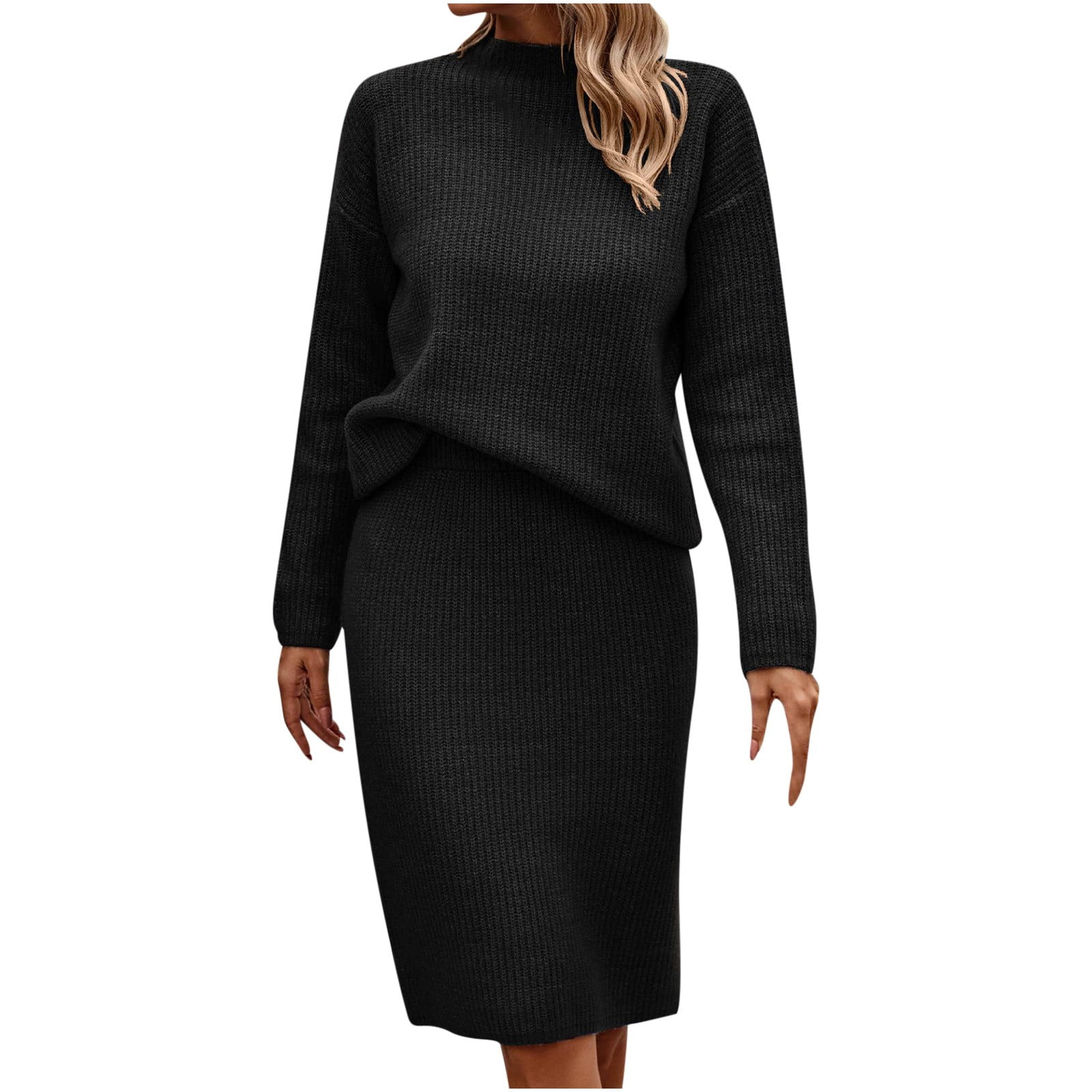 BLVB Women's Fall Winter Two Piece Sweater Skirt Sets BLVB Women's Fall Winter Two Piece Sweater Skirt Sets
